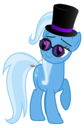 Size: 653x993 | Tagged: safe, artist:pokermask, trixie, pony, unicorn, g4, female, glasses, hat, mare, simple background, solo, spoon, top hat, transparent background, vector