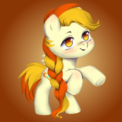 Size: 3000x3000 | Tagged: safe, artist:vitalspark, oc, oc only, oc:little flame, pegasus, pony, base used, braid, chibi, high res, solo