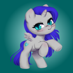 Size: 3000x3000 | Tagged: safe, artist:vitalspark, oc, oc only, oc:dusk shadow, alicorn, pony, chibi, high res, solo