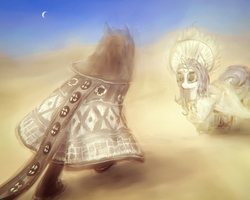 Size: 1528x1222 | Tagged: safe, artist:plotcore, rarity, pony, unicorn, g4, clothes, desert, female, journey, mare