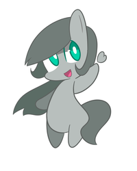 Size: 600x750 | Tagged: safe, artist:surplusflow, oc, oc only, oc:ashen winter, pony, chibi, cute, heart, simple background, solo, style emulation, white background