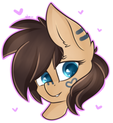 Size: 1634x1771 | Tagged: safe, artist:ashee, oc, oc only, oc:kuri, pegasus, pony, ear piercing, heart, piercing, simple background, solo, transparent background