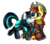 Size: 2681x2370 | Tagged: safe, artist:pridark, oc, oc only, oc:applejuice, oc:dragonfire, pony, fallout equestria, fallout equestria: child of the stars, fallout equestria: zeta aftermath, clothes, commission, cowboy hat, fallout, female, hat, high res, looking at each other, male, mare, oc x oc, shipping, simple background, stallion, stetson, transparent background