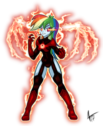 Size: 936x1144 | Tagged: safe, artist:cynos-zilla, rainbow dash, equestria girls, g4, crossover, dc comics, evil grin, female, glowing eyes, green lantern, grin, looking at you, red lantern, red lantern corps, simple background, smiling, solo, transparent background