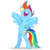 Size: 7000x7000 | Tagged: safe, artist:besttubahorse, rainbow dash, pegasus, pony, g4, .svg available, absurd resolution, bipedal, blue body, blue coat, blue fur, blue pony, blue wings, cheering, cute, dashabetes, female, mare, multicolored hair, multicolored mane, multicolored tail, nose in the air, open mouth, rainbow hair, rainbow tail, simple background, smiling, solo, standing up, tail, transparent background, vector, wings