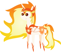 Size: 2593x2238 | Tagged: safe, artist:sketchmcreations, daybreaker, alicorn, pony, a royal problem, g4, diabreaker, female, fire, high res, mane of fire, pointy ponies, simple background, smiling, solo, transparent background