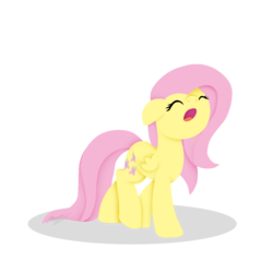 Size: 1000x1000 | Tagged: safe, artist:libbythekautz, fluttershy, pegasus, pony, g4, eyes closed, female, mare, open mouth, simple background, solo, transparent background, yawn