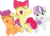 Size: 11911x8457 | Tagged: safe, artist:jhayarr23, apple bloom, scootaloo, sweetie belle, earth pony, pegasus, pony, unicorn, g4, absurd resolution, cutie mark crusaders, friends are always there for you, simple background, transparent background, vector