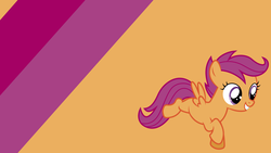 Size: 1920x1080 | Tagged: safe, artist:ponyphile, edit, scootaloo, pony, g4, female, smiling, solo, vector, wallpaper, wallpaper edit