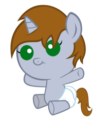 Size: 5768x7191 | Tagged: safe, artist:aborrozakale, oc, oc only, oc:littlepip, pony, unicorn, fallout equestria, g4, absurd resolution, baby, baby pony, diaper, fanfic, fanfic art, female, filly, filly littlepip, simple background, solo, transparent background, vector, younger