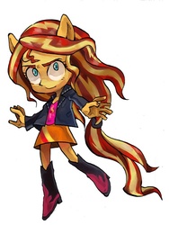 Size: 465x620 | Tagged: safe, artist:tamaki, sunset shimmer, equestria girls, g4, female, ponied up, solo