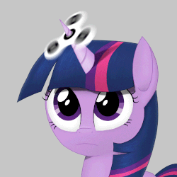 Size: 500x500 | Tagged: safe, artist:sheeppony, twilight sparkle, pony, unicorn, g4, animated, bust, female, fidget spinner, gif, gray background, loop, mare, portrait, simple background, solo