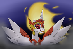 Size: 3444x2344 | Tagged: safe, artist:overlord-derpy, daybreaker, alicorn, pony, a royal problem, g4, female, high res, looking at you, simple background, solo, tongue out