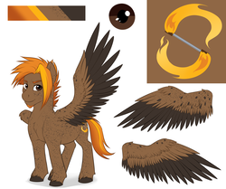 Size: 3588x3000 | Tagged: safe, artist:askbubblelee, oc, oc only, oc:singe, pegasus, pony, body freckles, freckles, high res, looking at you, male, reference sheet, simple background, smiling, solo, spread wings, stallion, wings