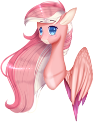 Size: 1095x1413 | Tagged: safe, artist:clefficia, oc, oc only, oc:fishie, pegasus, pony, bust, colored wings, colored wingtips, portrait, simple background, solo, transparent background