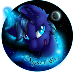 Size: 1959x1931 | Tagged: safe, artist:mychelle, oc, oc only, pony, unicorn, bust, magic, male, moon, portrait, simple background, solo, stallion, transparent background