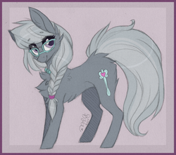 Size: 900x797 | Tagged: safe, artist:tay-niko-yanuciq, silver spoon, earth pony, pony, g4, butt fluff, chest fluff, female, fluffy, glasses, mare, solo