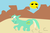 Size: 706x461 | Tagged: safe, lyra heartstrings, pony, unicorn, g4, 1000 hours in ms paint, blunt, desert, horn, ms paint skills almost non-existent, sun, sunglasses