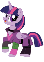 Size: 678x956 | Tagged: safe, artist:dulcechica19, twilight sparkle, alicorn, pony, g4, clothed ponies, descendants, descendants wicked world, disney, female, mal bertha, simple background, smiling, solo, transparent background, twilight sparkle (alicorn)