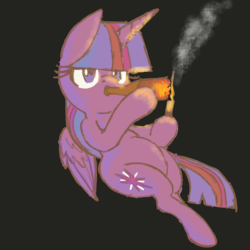 Size: 1271x1271 | Tagged: safe, artist:michael rosen, twilight sparkle, alicorn, pony, g4, alcohol, black background, female, simple background, smoking beer, solo, twilight sparkle (alicorn), wat