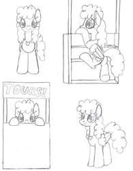 Size: 931x1191 | Tagged: safe, artist:dsb71013, oc, oc only, oc:maplejack, pony, female, jewelry, mare, midget, monochrome, necklace, reference sheet, simple background, smol, white background