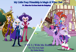 Size: 2754x1874 | Tagged: safe, artist:dashiemlpfim, artist:trungtranhaitrung, twilight sparkle, alicorn, fairy, pony, equestria girls, g4, blaze the cat, bloom (winx club), blue wings, colored wings, crossover, darcy (winx club), equestria girls style, equestria girls-ified, fairy wings, gradient wings, icy, sirenix, sonic the hedgehog (series), stormy, the trix, twilight sparkle (alicorn), wings, winx club