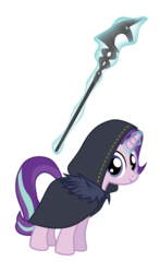 Size: 7412x12634 | Tagged: safe, artist:amarthgul, starlight glimmer, pony, g4, absurd resolution, cloak, clothes, crossover, female, magic, medivh, simple background, solo, staff, transparent background, vector, warcraft