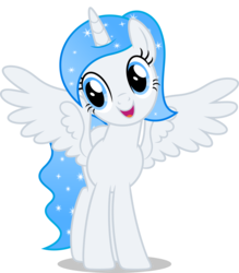 Size: 3508x4000 | Tagged: safe, artist:dashiesparkle, oc, oc only, oc:white flare, alicorn, pony, cute, female, head tilt, high res, mare, ocbetes, simple background, solo, spread wings, transparent background, vector, wings