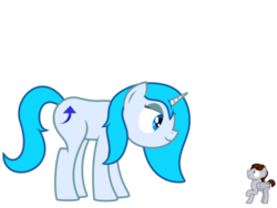 Size: 500x375 | Tagged: safe, artist:darthlucario, artist:hartenas, oc, oc only, oc:crescendo, oc:flower pot, pony, duo, simple background, size difference, transparent background