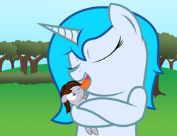Size: 500x384 | Tagged: safe, artist:darthlucario, artist:hartenas, oc, oc only, oc:crescendo, oc:flower pot, pony, duo, imminent vore, licking, salivating, size difference, taste buds, tasting, tongue out, tree
