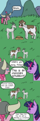 Size: 1500x4493 | Tagged: safe, artist:oneovertwo, daisy jo, pinkie pie, twilight sparkle, alicorn, goat, pony, g4, not asking for trouble, comic, high res, twilight sparkle (alicorn)