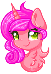 Size: 455x666 | Tagged: safe, artist:sketchyhowl, oc, oc only, pony, unicorn, bust, chest fluff, female, heart eyes, mare, portrait, simple background, solo, transparent background, wingding eyes