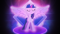 Size: 3840x2160 | Tagged: safe, artist:game-beatx14, artist:gray--day, edit, twilight sparkle, alicorn, pony, g4, magical mystery cure, female, high res, show accurate, solo, twilight sparkle (alicorn), wallpaper, wallpaper edit