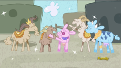 Size: 1920x1080 | Tagged: safe, screencap, cow, goat, pony, g4, not asking for trouble, crown, discovery family logo, jewelry, magical cow, pinkie's goat story, regalia, udder