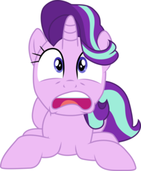 Size: 6999x8487 | Tagged: safe, artist:paganmuffin, starlight glimmer, pony, unicorn, a royal problem, g4, absurd resolution, faic, female, mare, prone, simple background, solo, surprised, transparent background, vector