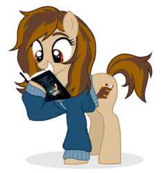 Size: 881x948 | Tagged: safe, artist:unoriginai, oc, oc only, oc:bookmark, pony, clothes, cute, female, harry potter (series), hoodie, mare, simple background, transparent background