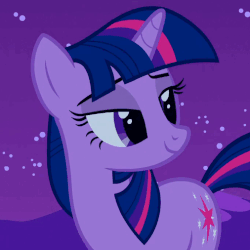 Size: 506x506 | Tagged: safe, screencap, twilight sparkle, pony, unicorn, g4, owl's well that ends well, animated, blinking, cropped, female, gif, happy, lidded eyes, loop, mare, raised eyebrow, solo