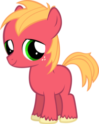 Size: 2410x3035 | Tagged: safe, artist:moongazeponies, big macintosh, earth pony, pony, g4, colt, colt big macintosh, high res, male, simple background, solo, transparent background, vector, younger