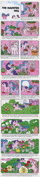 Size: 560x2468 | Tagged: safe, buttons (g1), cotton candy (g1), north star (g1), pixie, pony, comic:my little pony (g1), g1, official, comic, doom daisies, food, injured, medicine, ouch, sugar (food)