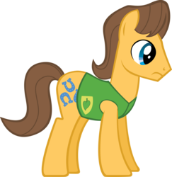 Size: 5088x5234 | Tagged: safe, artist:gyrotech, caramel, earth pony, pony, g4, absurd resolution, background pony, clothes, male, plant team, simple background, solo, stallion, transparent background, vector, vector trace, vest, winter wrap up vest