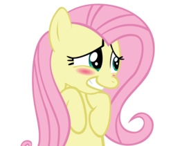 Size: 2736x2304 | Tagged: safe, artist:ocarina0ftimelord, fluttershy, pony, g4, the super speedy cider squeezy 6000, blushing, embarrassed, female, high res, simple background, solo, transparent background, vector, vector trace, we don't normally wear clothes