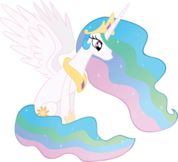 Size: 3179x2902 | Tagged: safe, artist:ocarina0ftimelord, princess celestia, alicorn, pony, baby cakes, g4, female, high res, mare, simple background, solo, transparent background, vector, vector trace