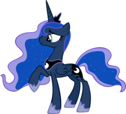 Size: 10000x9098 | Tagged: safe, artist:mumepr, princess luna, alicorn, pony, g4, luna eclipsed, absurd resolution, female, mare, raised hoof, simple background, smiling, solo, transparent background, vector, vector trace