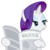 Size: 3217x3225 | Tagged: safe, artist:ocarina0ftimelord, rarity, pony, unicorn, g4, my little pony: friendship is magic, ponyville confidential, eyeshadow, female, foal free press, high res, hoof hold, horn, lidded eyes, makeup, mare, newspaper, simple background, solo, transparent background, vector, vector trace