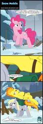 Size: 2184x6305 | Tagged: safe, artist:toxic-mario, derpy hooves, pinkie pie, spitfire, pony, comic:toxic-mario's derpfire shipwreck, g4, not asking for trouble, backpack, comic, high res, mundane utility, muscles, shovel, snow, spitfiery, spitfire is not amused, spitfire's hair is fire, unamused, walking campfire, yakyakistan