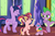 Size: 6000x4000 | Tagged: safe, artist:spottedlions, spike, twilight sparkle, oc, oc:daydream glow, oc:princess elytra, alicorn, changedling, changeling, dragon, pony, unicorn, g4, absurd resolution, changeling oc, female, filly, group, interspecies offspring, magical gay spawn, magical lesbian spawn, next generation, offspring, older, older spike, parent:sci-twi, parent:spike, parent:sunset shimmer, parent:thorax, parents:scitwishimmer, parents:thoraxspike, twilight sparkle (alicorn)