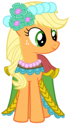 Size: 2874x5000 | Tagged: safe, artist:jennieoo, applejack, earth pony, pony, a canterlot wedding, g4, bridesmaid applejack, bridesmaid dress, clothes, dress, female, high res, mare, show accurate, simple background, solo, transparent background, vector, vector trace