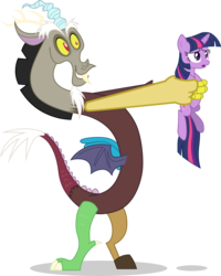 Size: 1203x1506 | Tagged: safe, artist:mattyhex, discord, twilight sparkle, pony, unicorn, g4, the return of harmony, female, holding a pony, mare, simple background, transparent background, villains touching twilight