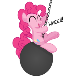Size: 3260x3953 | Tagged: safe, artist:drawponies, artist:gray-gold, pinkie pie, earth pony, pony, g4, .svg available, female, miley cyrus, reference, simple background, solo, song reference, transparent background, vector, whee, wrecking ball