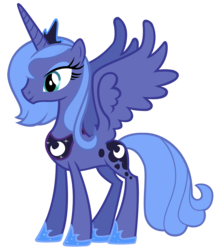 Size: 3200x3650 | Tagged: safe, artist:misterlolrus, princess luna, alicorn, pony, friendship is magic, g4, female, high res, mare, s1 luna, simple background, solo, transparent background, vector, vector trace